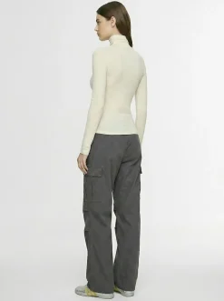 Stretch cotton turtleneck top