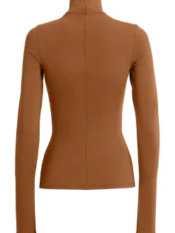 Stretch cotton turtleneck top