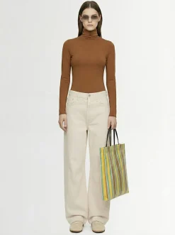 Stretch cotton turtleneck top