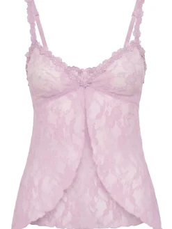 Stretch lace baby doll top