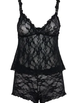 Stretch lace camisole & shorts set