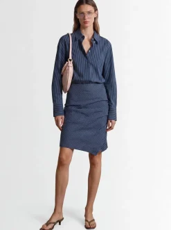 Striped cotton blend shirt