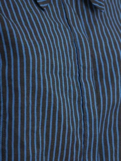 Striped cotton blend shirt