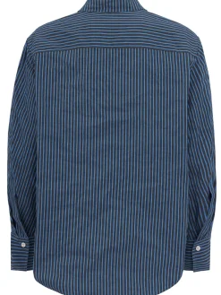 Striped cotton blend shirt