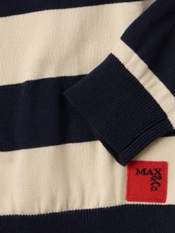 Striped cotton knit cardigan