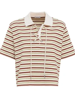 Striped cotton polo shirt