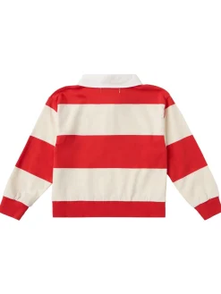 Striped cotton polo sweatshirt