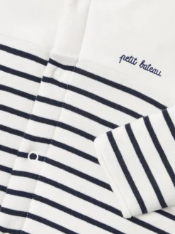 Striped cotton romper