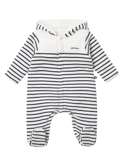 Striped cotton romper