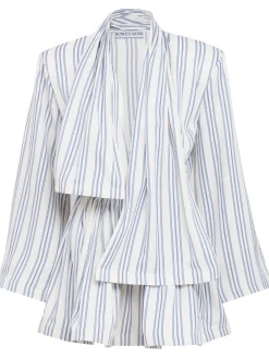 Striped crepe de chine mini dress