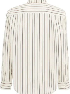 Striped poplin cotton classic shirt
