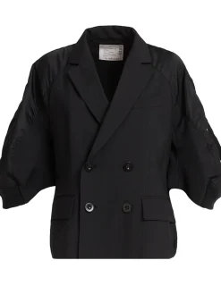Suiting & nylon twill jacket