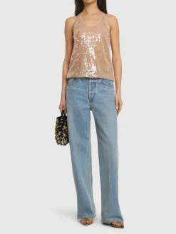 Tank top con paillettes