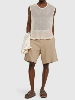 Tank top in cotone crochet