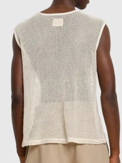 Tank top in cotone crochet