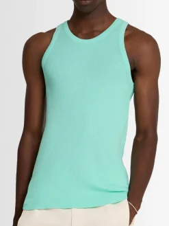 Tank top in cotone organico a costine