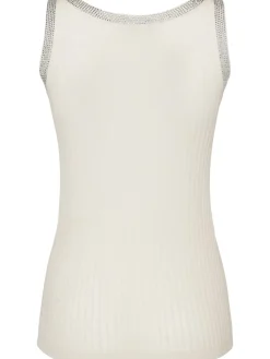 Tank top in maglia con scollo decorato