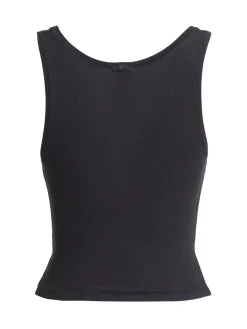 Tank top in misto cotone a costine