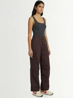 Tank top in misto cotone a costine