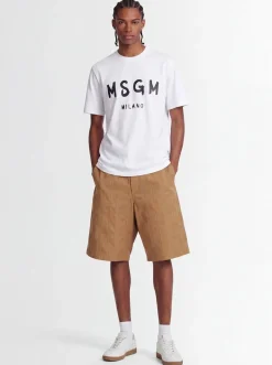 Tech & cotton Bermuda shorts