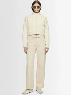Teddy funnel neck cropped jacket