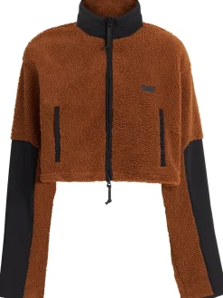Teddy funnel neck cropped jacket