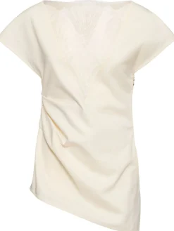 Top asimmetrico in cotone drappeggiato