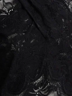 Top collo alto in pizzo stretch