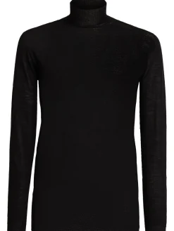 Top collo alto Level in maglia di lana