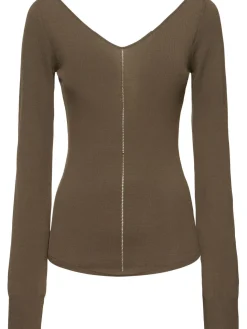 Top in crepe di viscosa con scollo a V