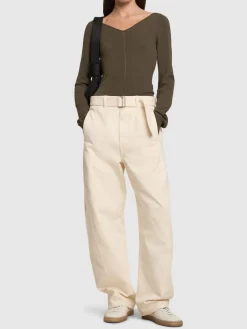 Top in crepe di viscosa con scollo a V