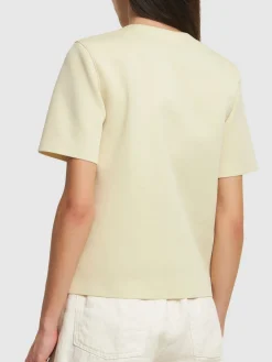 Top in jersey con lacci