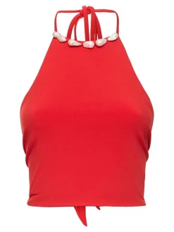 Top in jersey Orchid con perle