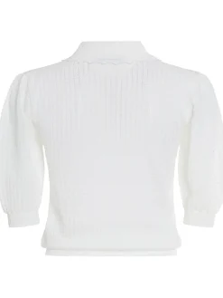 Top in maglia di lana con ricami