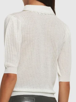 Top in maglia di lana con ricami