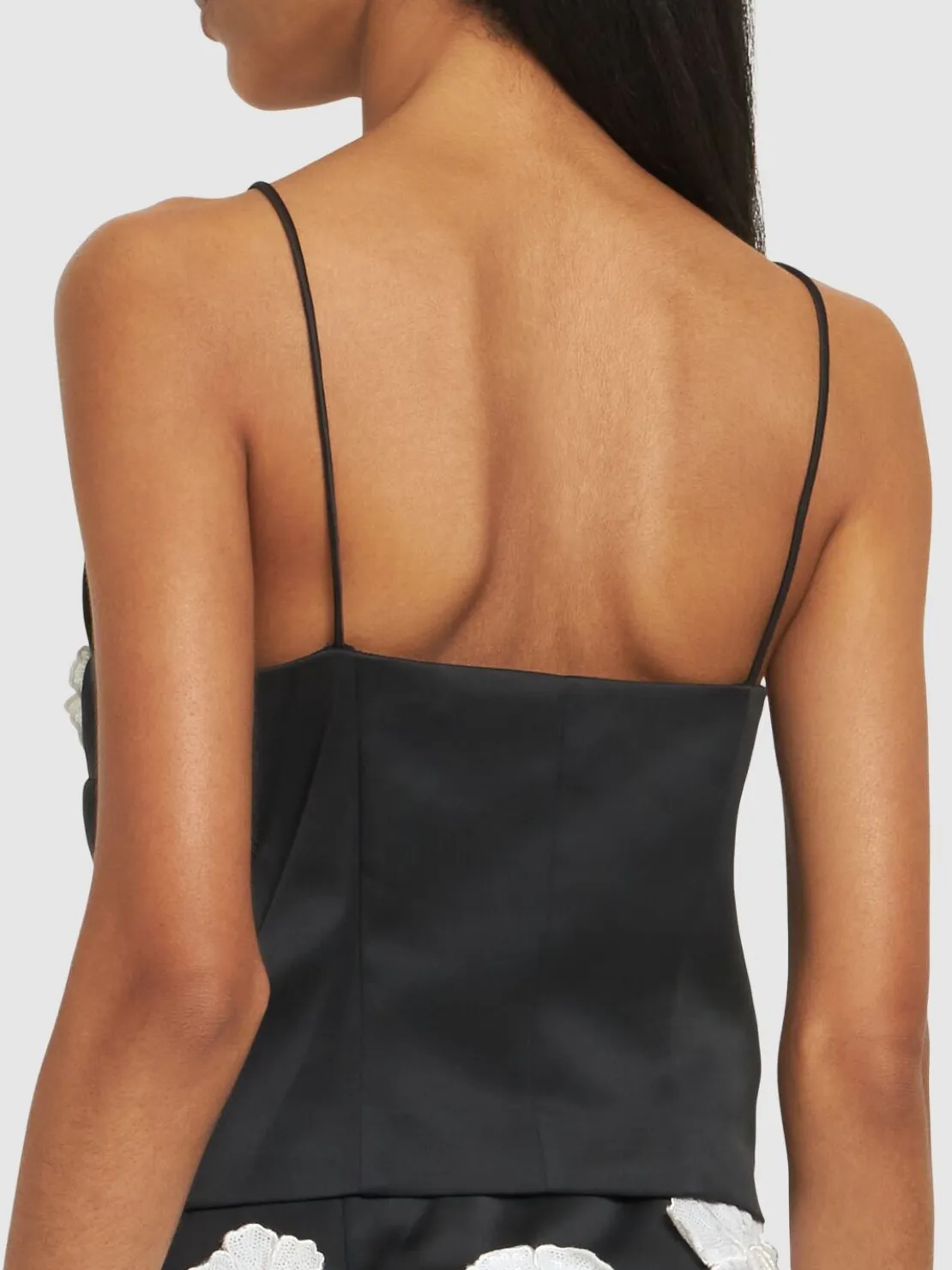 Top in raso con fiori