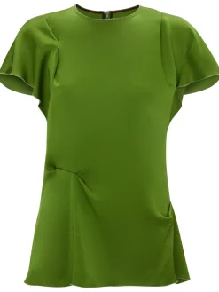 Top in raso drappeggiato