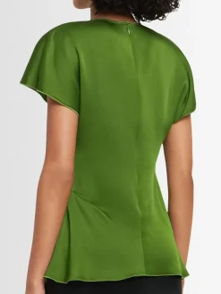 Top in raso drappeggiato