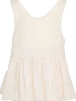 Top in seta a pois jacquard