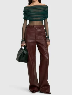 Top in tulle di seta velato