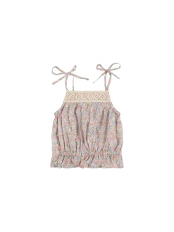 Top in voile di cotone stampato