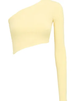 Top monospalla in jersey di viscosa stretch