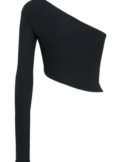 Top monospalla in jersey di viscosa stretch