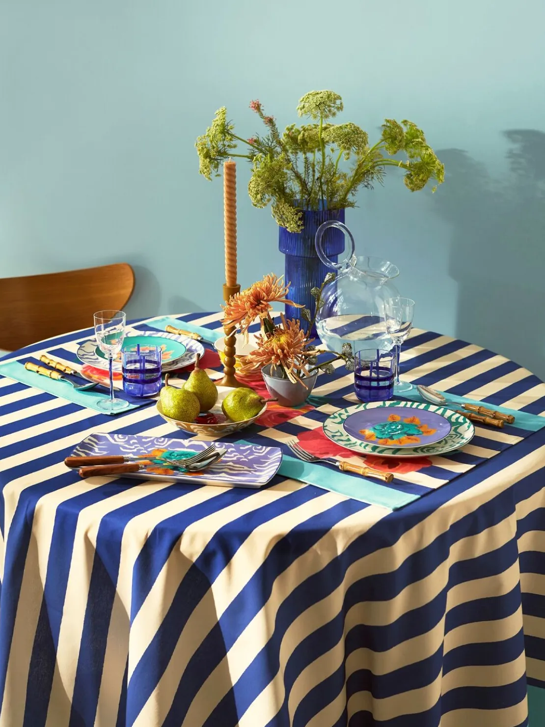 Tovaglia rettangolare Nizam Stripes Blu