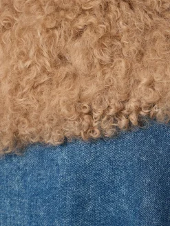 Trench in denim e shearling