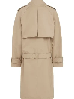 Trench in gabardina di cotone / cintura