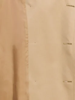 Trench lungo in gabardina di misto cotone