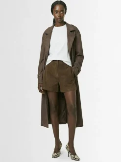 Trench lungo Pembroke in camoscio sintetico