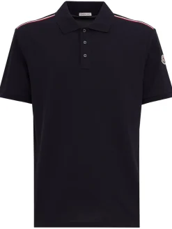 Tricolor-Trimmed cotton polo shirt