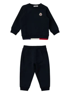 Tricolour cotton tracksuit set